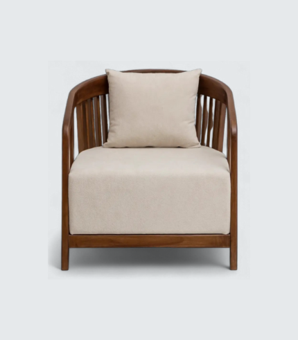 Samyog Living Solid wood & Velvet Arm Chair 1