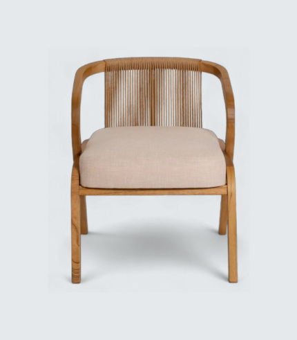 Samyog Living Solid Wood & Polyester Arm Chair 9