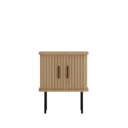 Samyog Living Mika Square Wooden  Drawer Bedside Table