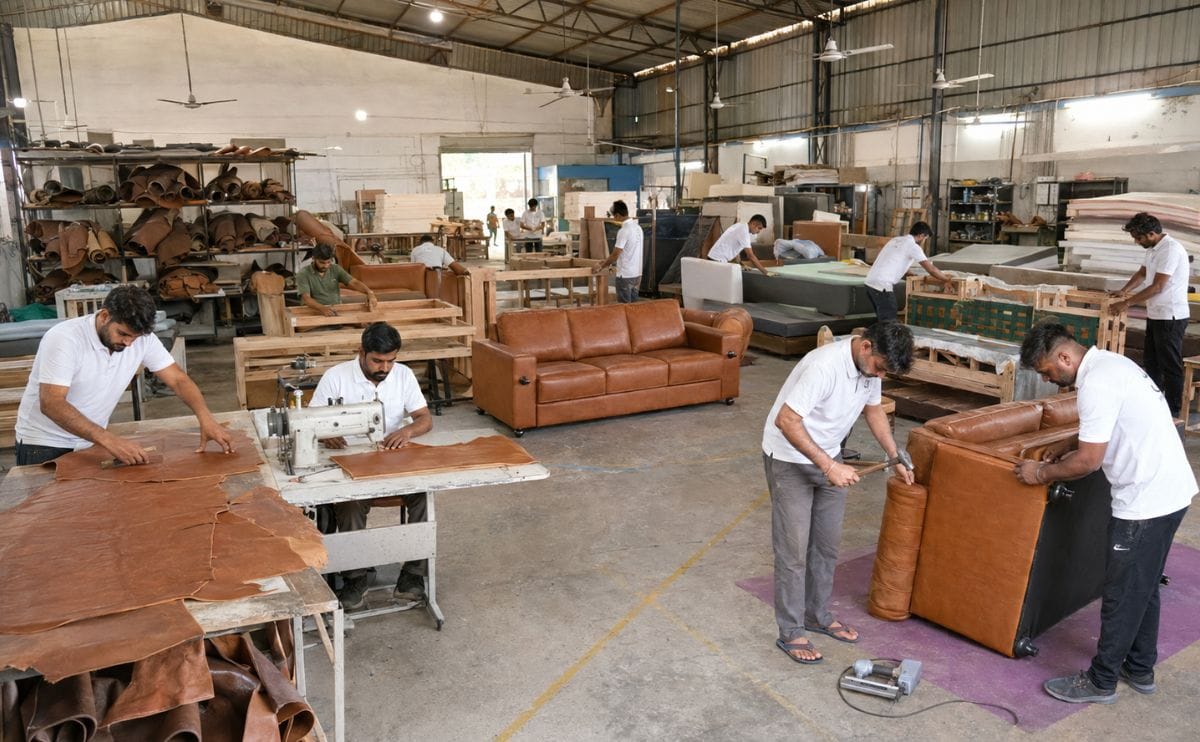 Sofa Cum Bed design on factory getting manufactured