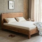 Side angle of the Ota solid acacia wood platform bed