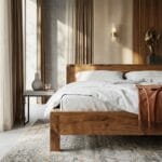 Ota acacia wood bed available in Queen and King sizes by Samyog Living