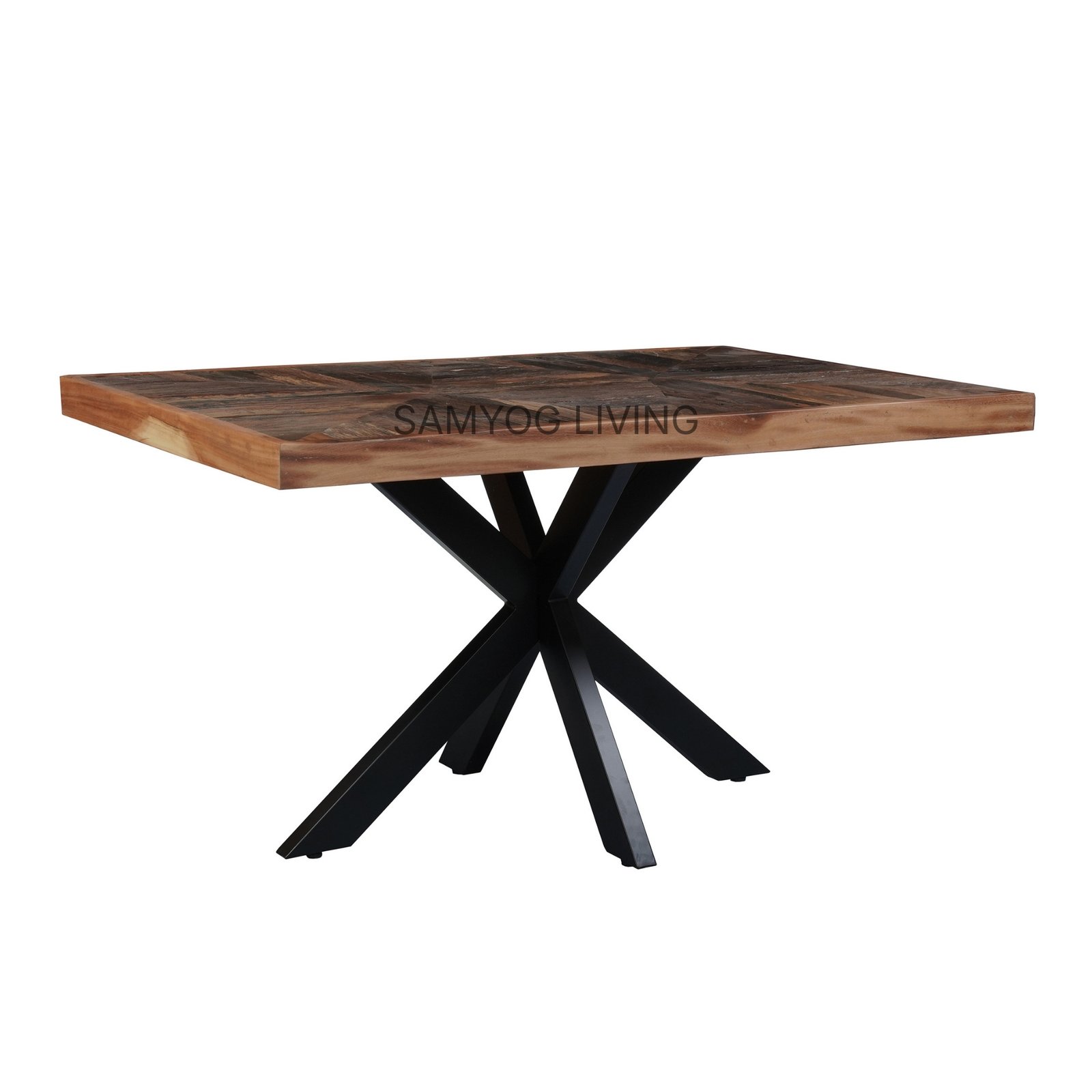 Samyog-Living-AHM36.jpg Elite Cross-Frame Dining Table - Image 1