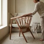 Pickle wooden dining chair styled in a minimal interior